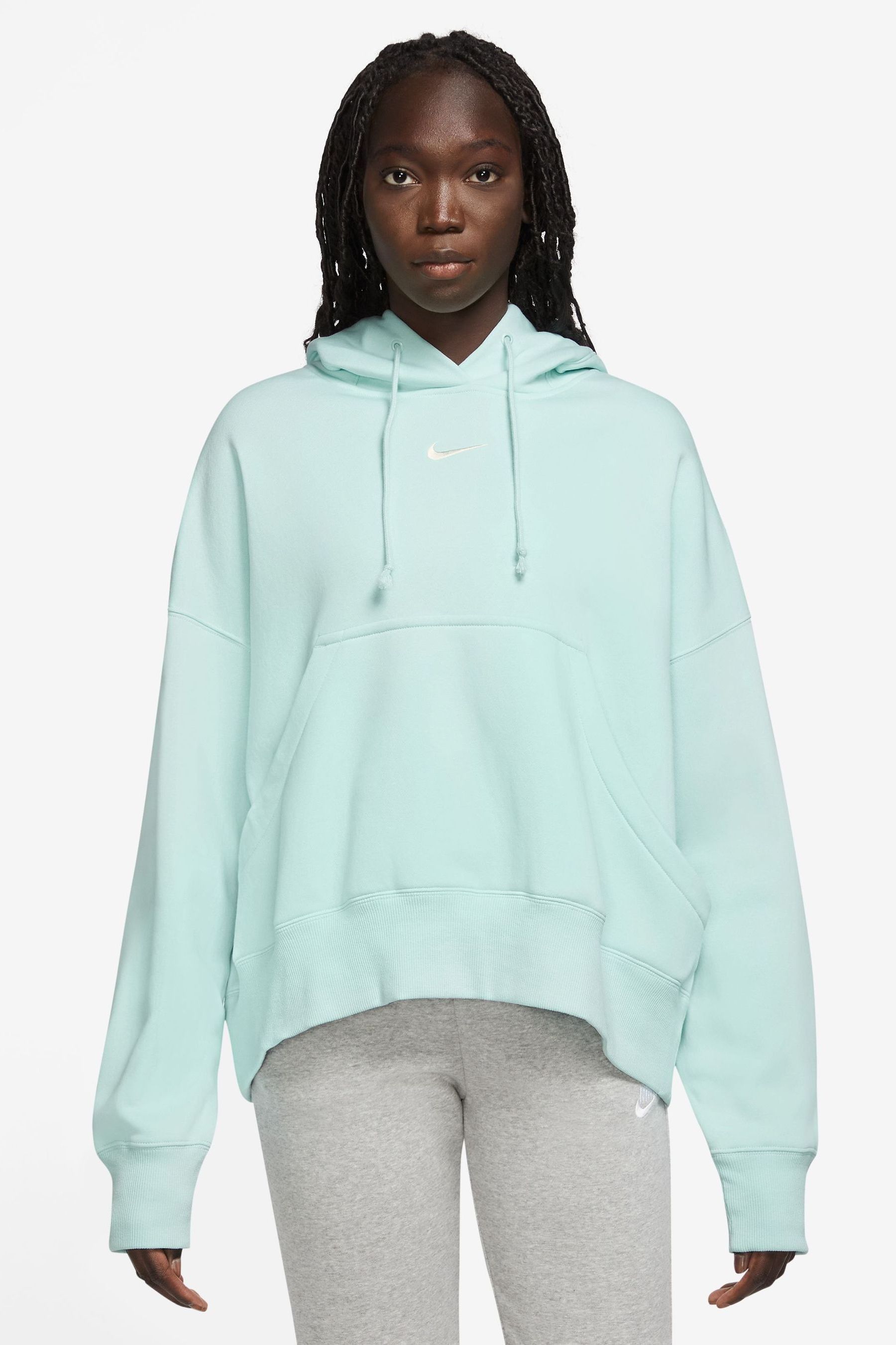 Buy Nike Mint Green Oversized Mini Swoosh Hoodie from Next Luxembourg