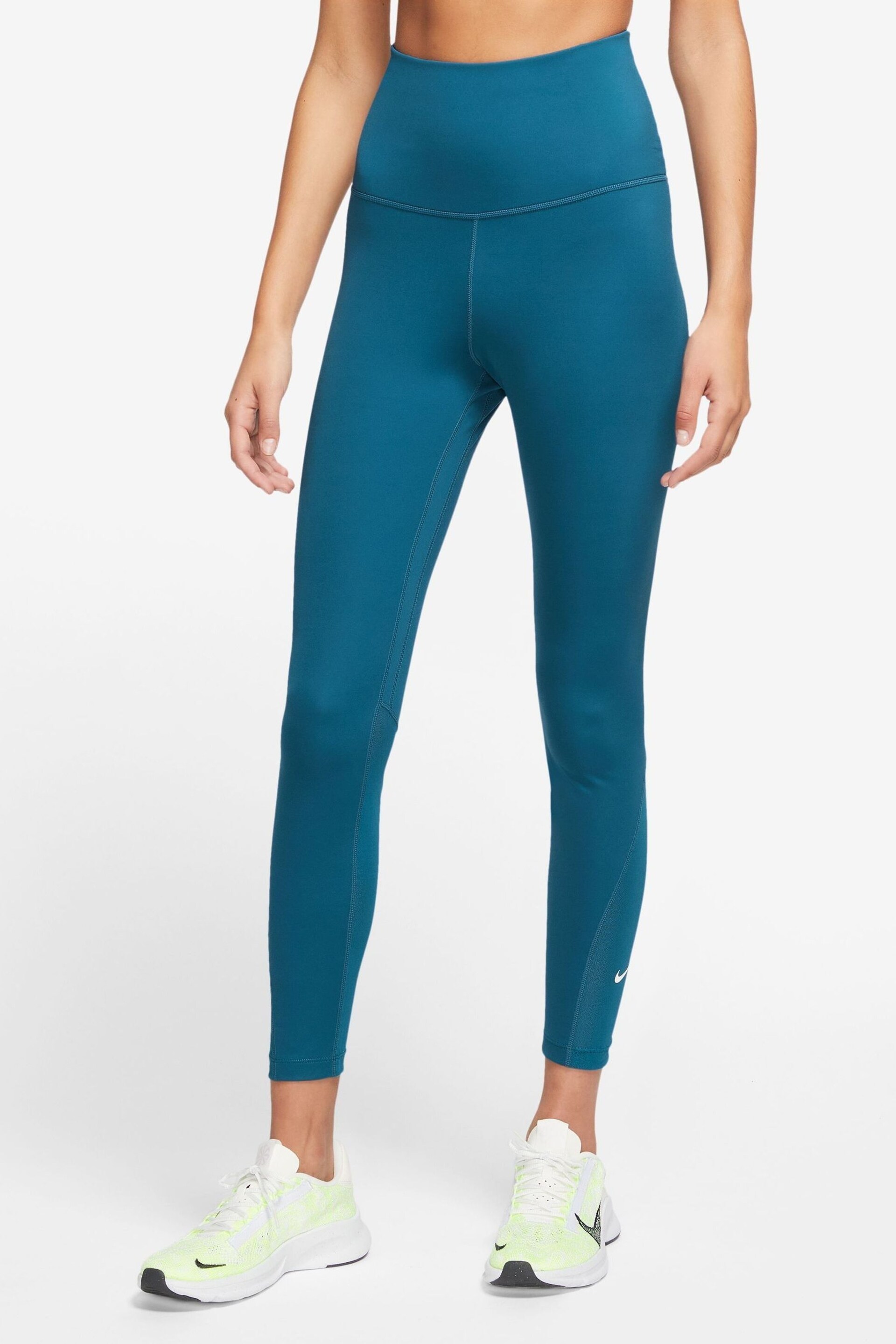 Nike Blue One High Waisted 7/8 Leggings - Image 1 of 3