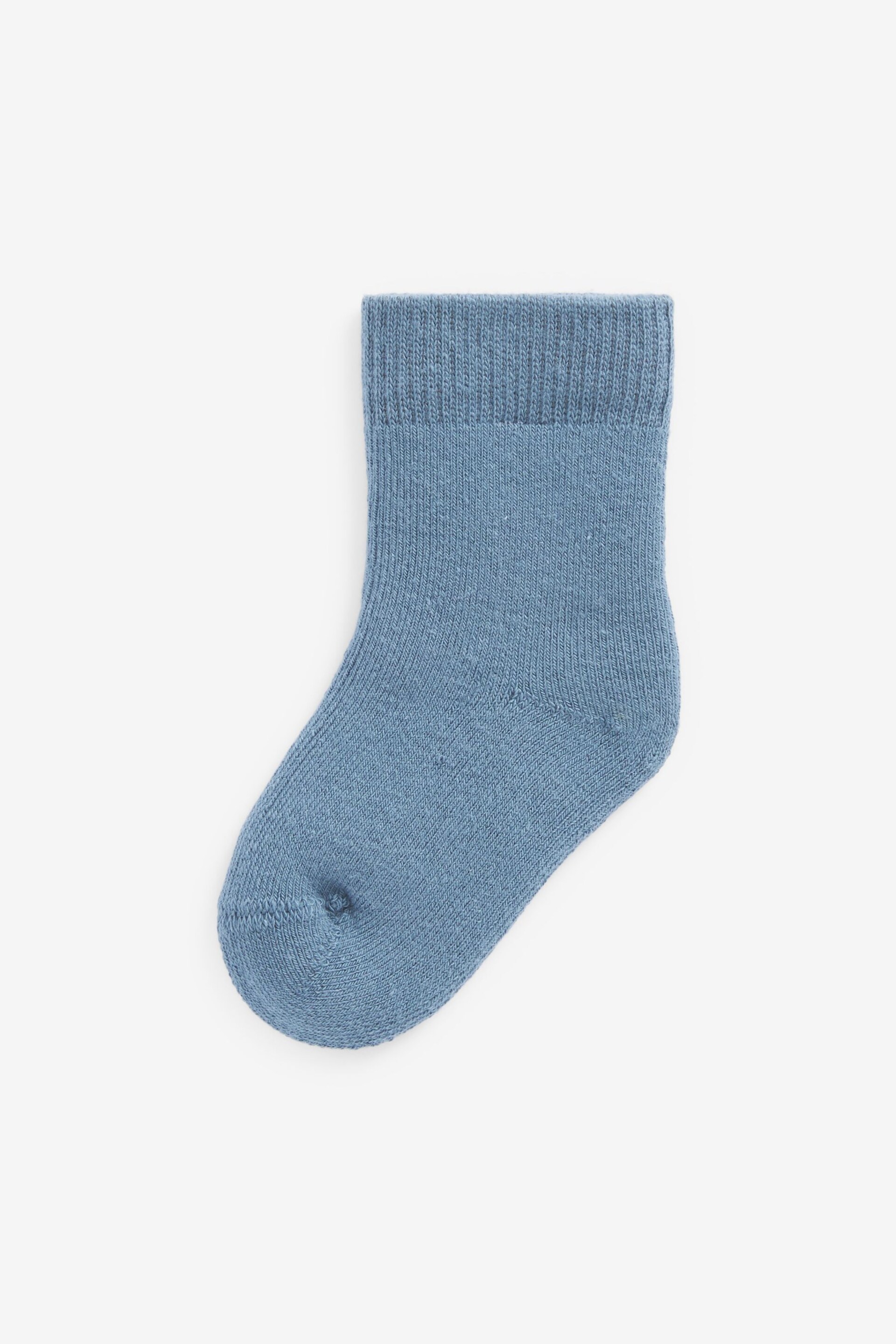 Teal Blue Baby Toweling Socks 4 Packs (0mths-2yrs) - Image 2 of 5