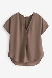 Chocolate Brown Short Sleeve Overhead Top - Image 5 of 5