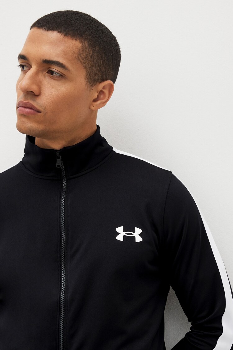 Under Armour Black Under Armour Grey/Black Rival Knit Hooded Tracksuit - Image 5 of 5