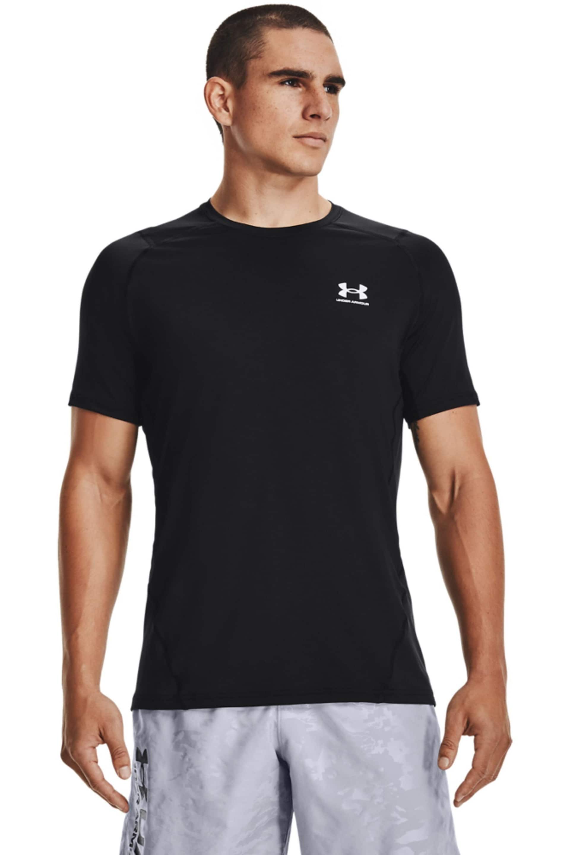 Under Armour Black Heat Gear Fitted T-Shirt - Image 1 of 7