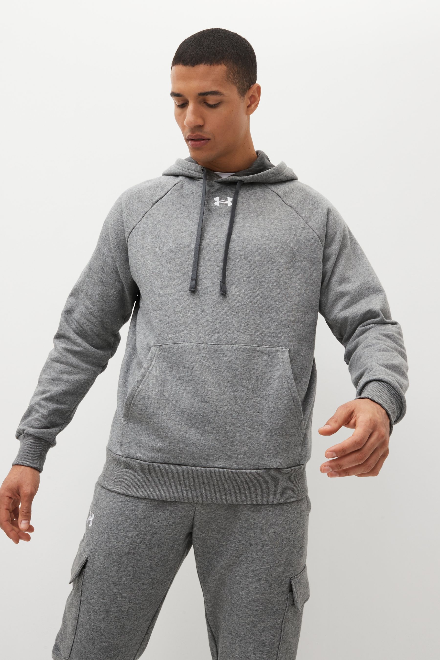 Buy Under Armour Grey Rival Fleece Hoodie from Next Malta