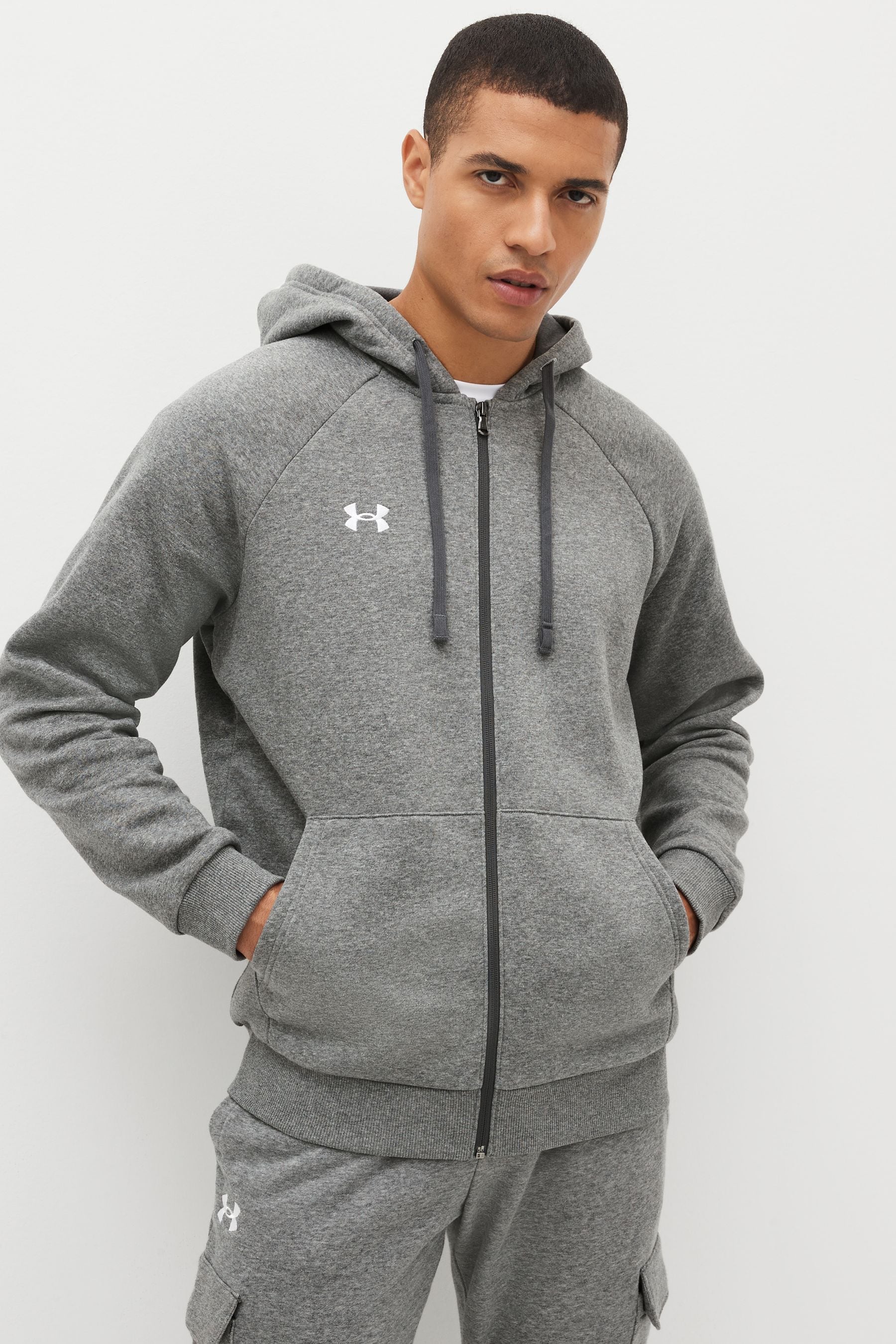 Buy Under Armour Grey Rival Fleece Zip Up Hoodie from the Next UK online shop