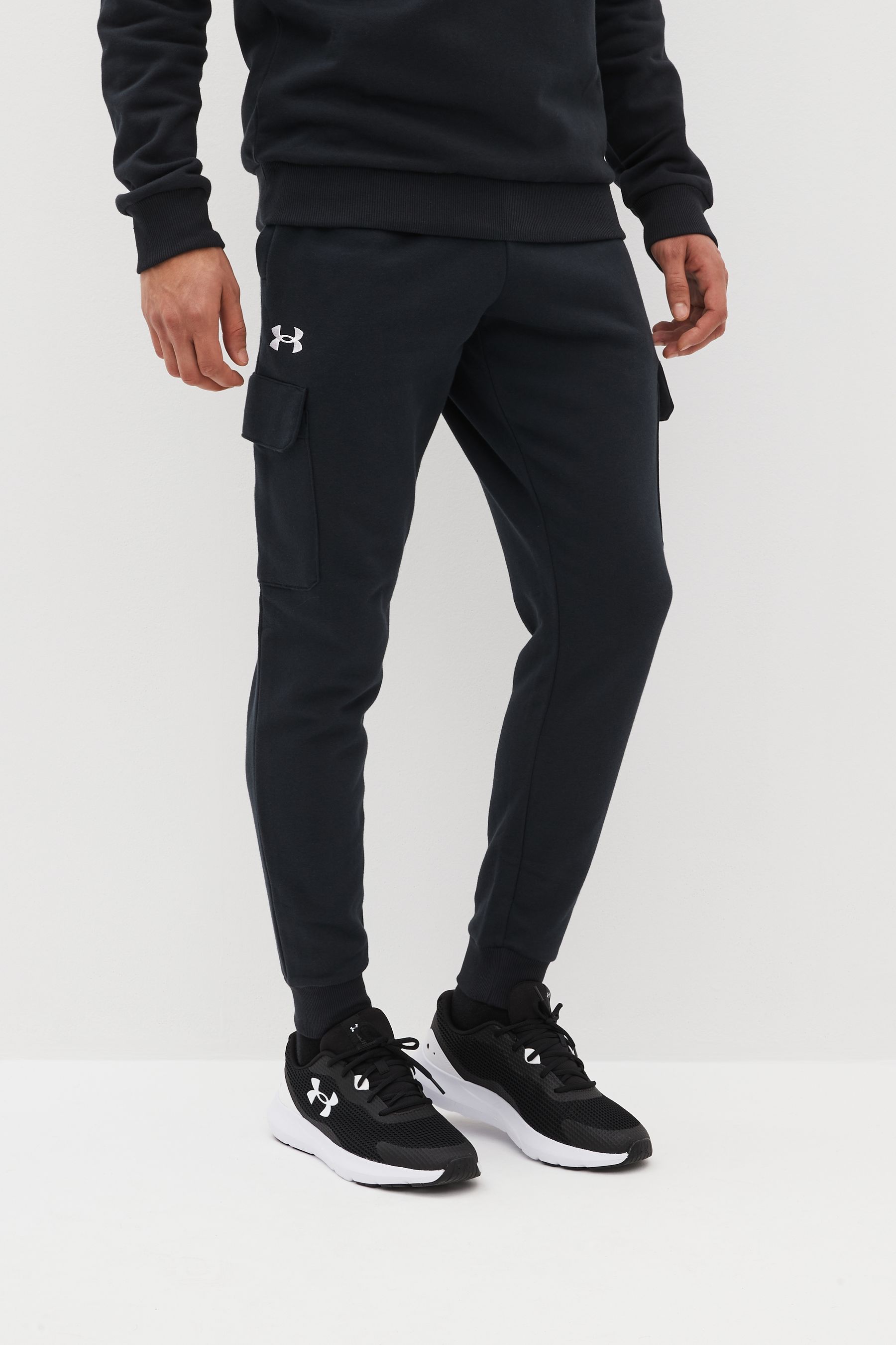 Buy Under Armour Black Rival Fleece Cargo Joggers from Next India