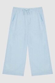 Reiss Ice Blue Cleo Junior Linen Drawstring Trousers - Image 2 of 6
