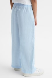 Reiss Ice Blue Cleo Junior Linen Drawstring Trousers - Image 5 of 6