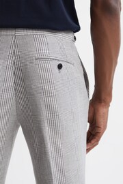 Reiss Grey Matinee Wool Linen Blend Slim Fit Trousers - Image 6 of 6