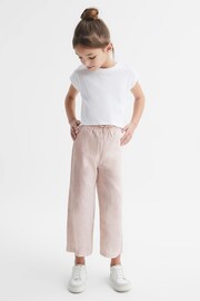 Reiss Soft Pink Cleo Junior Linen Drawstring Trousers - Image 3 of 6