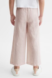 Reiss Soft Pink Cleo Junior Linen Drawstring Trousers - Image 5 of 6