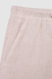 Reiss Soft Pink Cleo Junior Linen Drawstring Trousers - Image 6 of 6