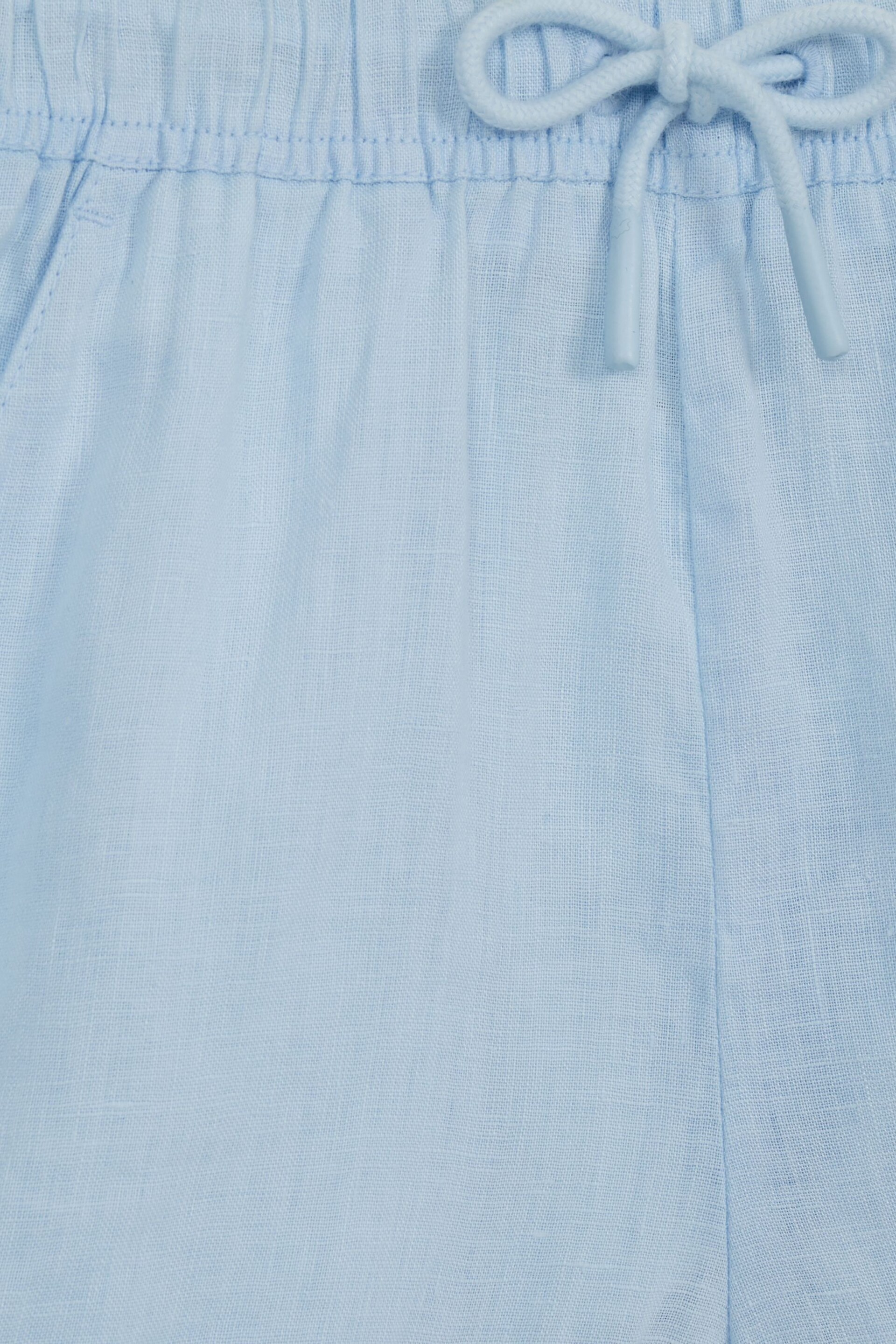 Reiss Ice Blue Cleo Junior Linen Drawstring Shorts - Image 6 of 6