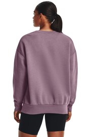 Under Armour Purple Essential Fleece Oversized Crew Sweatshirt - Image 2 of 6