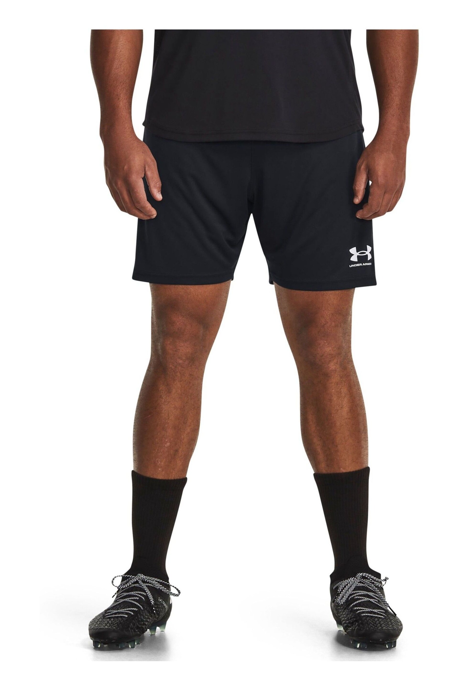 Under Armour Black/White Challenger Knit Shorts - Image 1 of 5