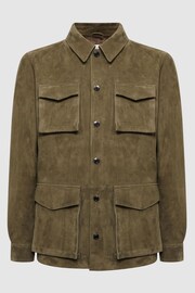 Reiss Sage Mays Suede Long Sleeve Four Pocket Jacket - Image 2 of 4