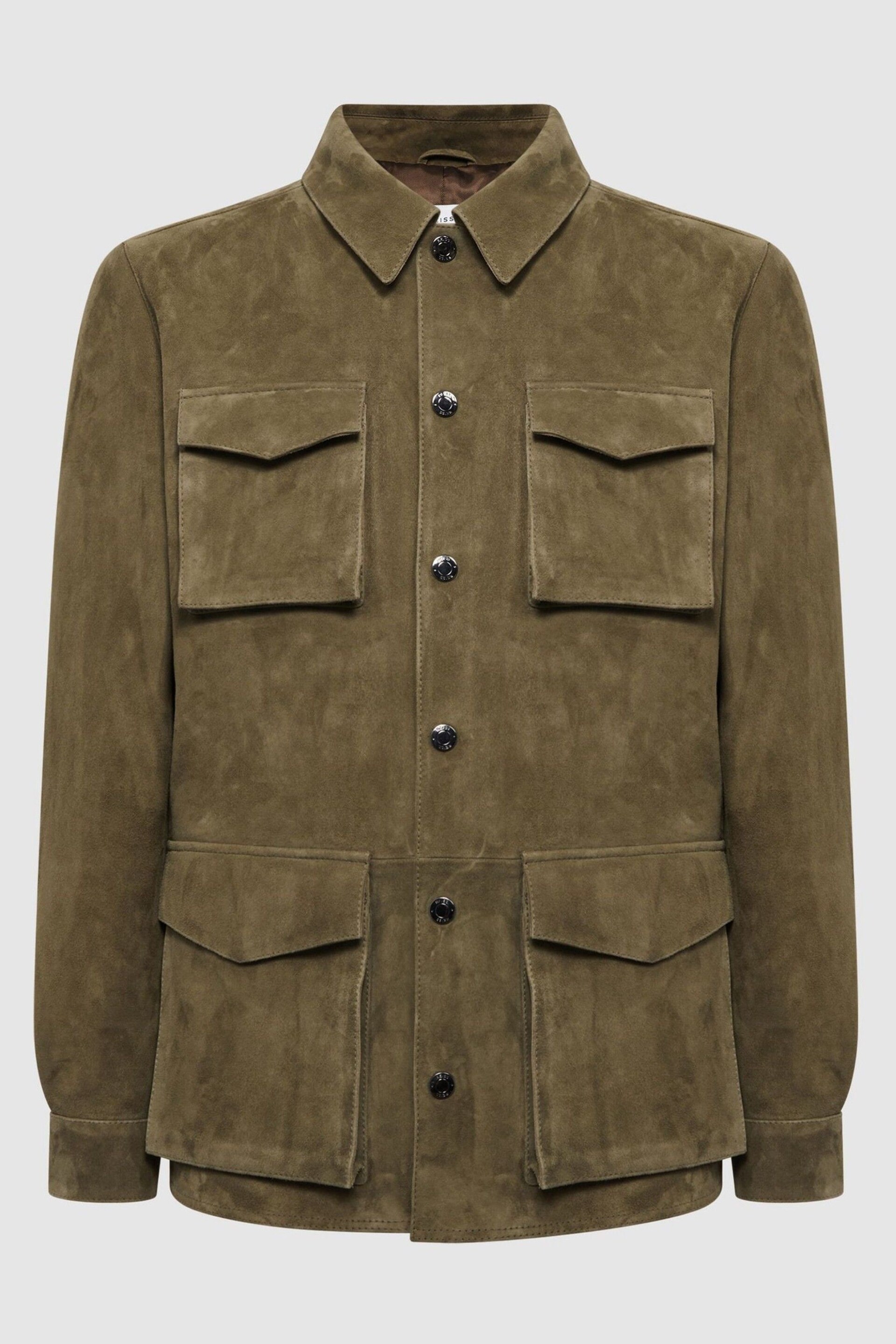 Reiss Sage Mays Suede Long Sleeve Four Pocket Jacket - Image 2 of 4