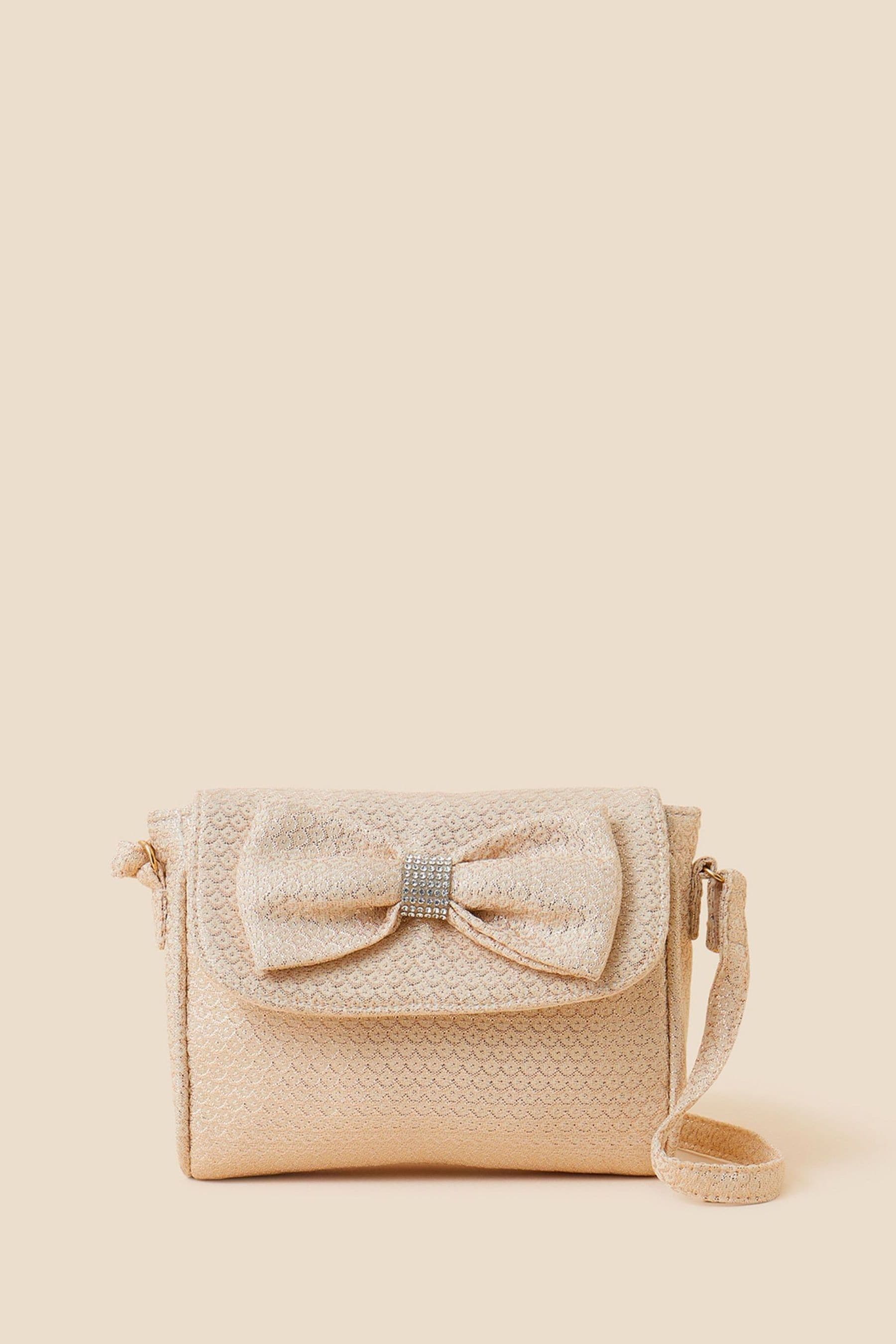Buy Angels By Accessorize Kids Gold Jacquard Bow Bag from Next Ireland