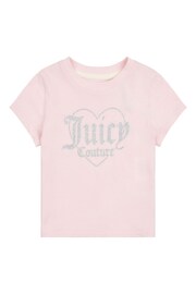 Juicy Couture Girls Pink Print T-Shirt - Image 1 of 3