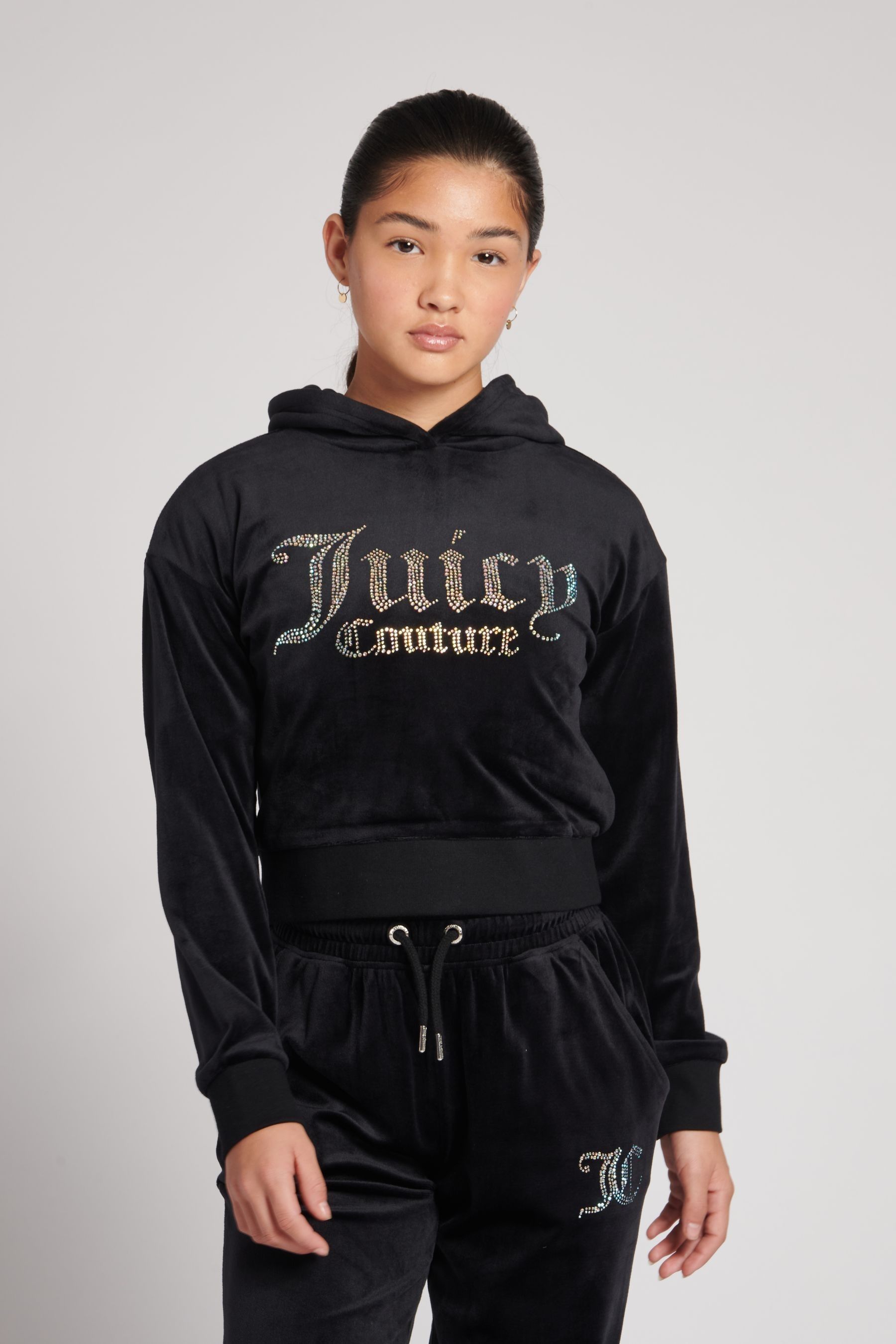 Girls velour hoodie hotsell
