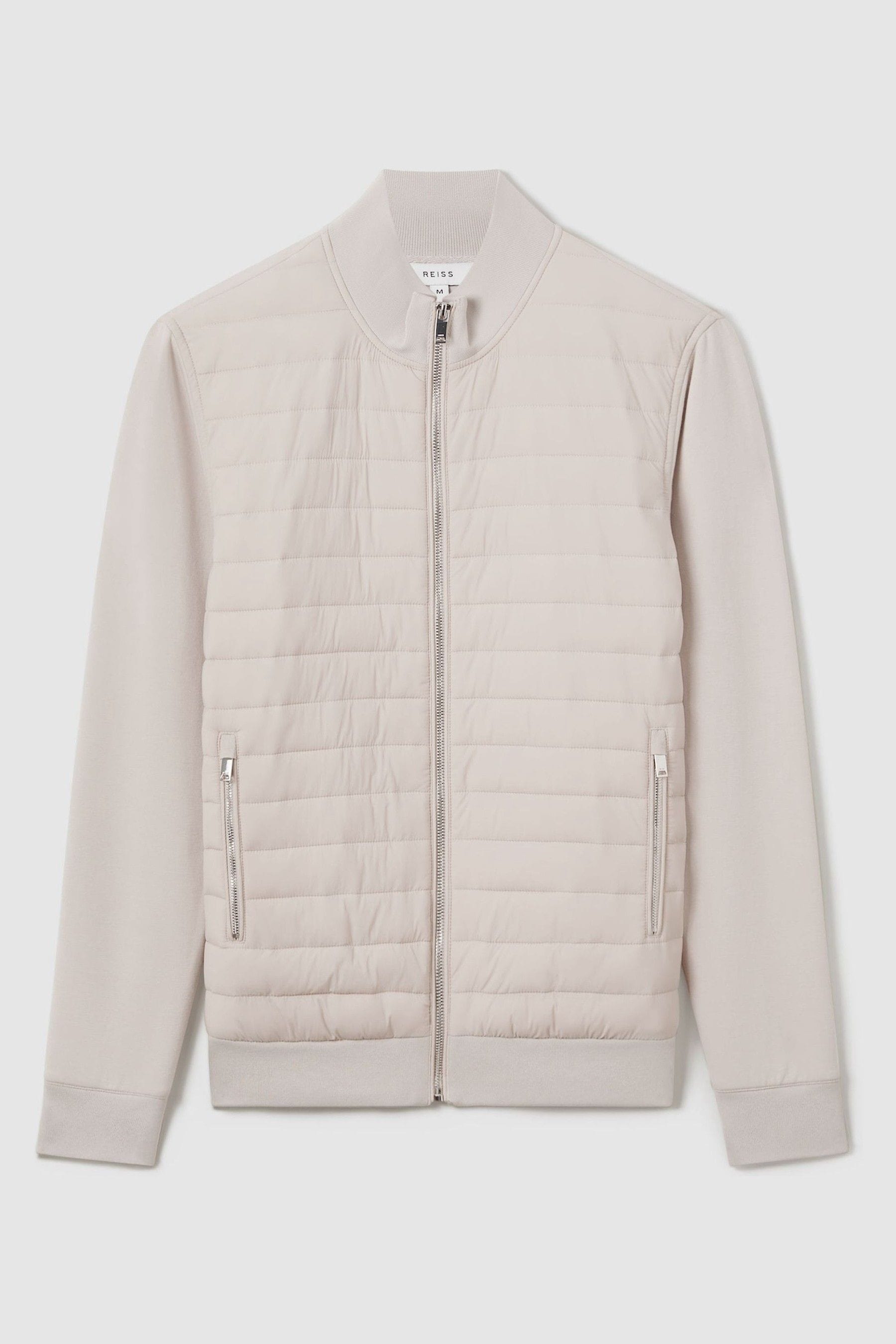 Buy Reiss Stone Flintoff Hybrid Quilt and Knit Zip Through Jacket from the Next UK online shop