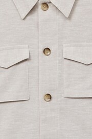 Reiss Ecru Miles Junior Cotton-Linen Long Sleeved Shirt - Image 7 of 7