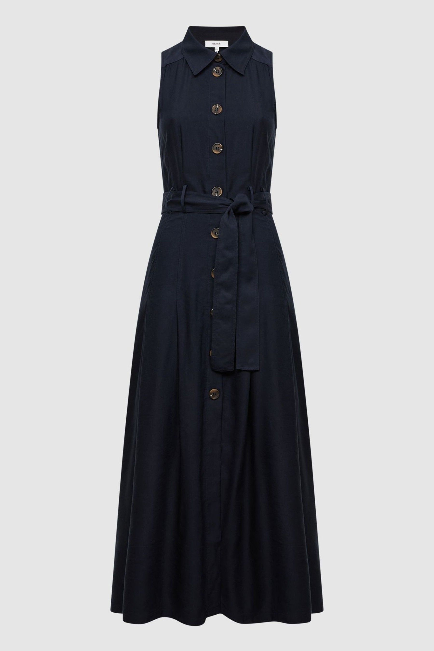 Buy Reiss Navy Milena Button Front Midi Dress from Next Ireland