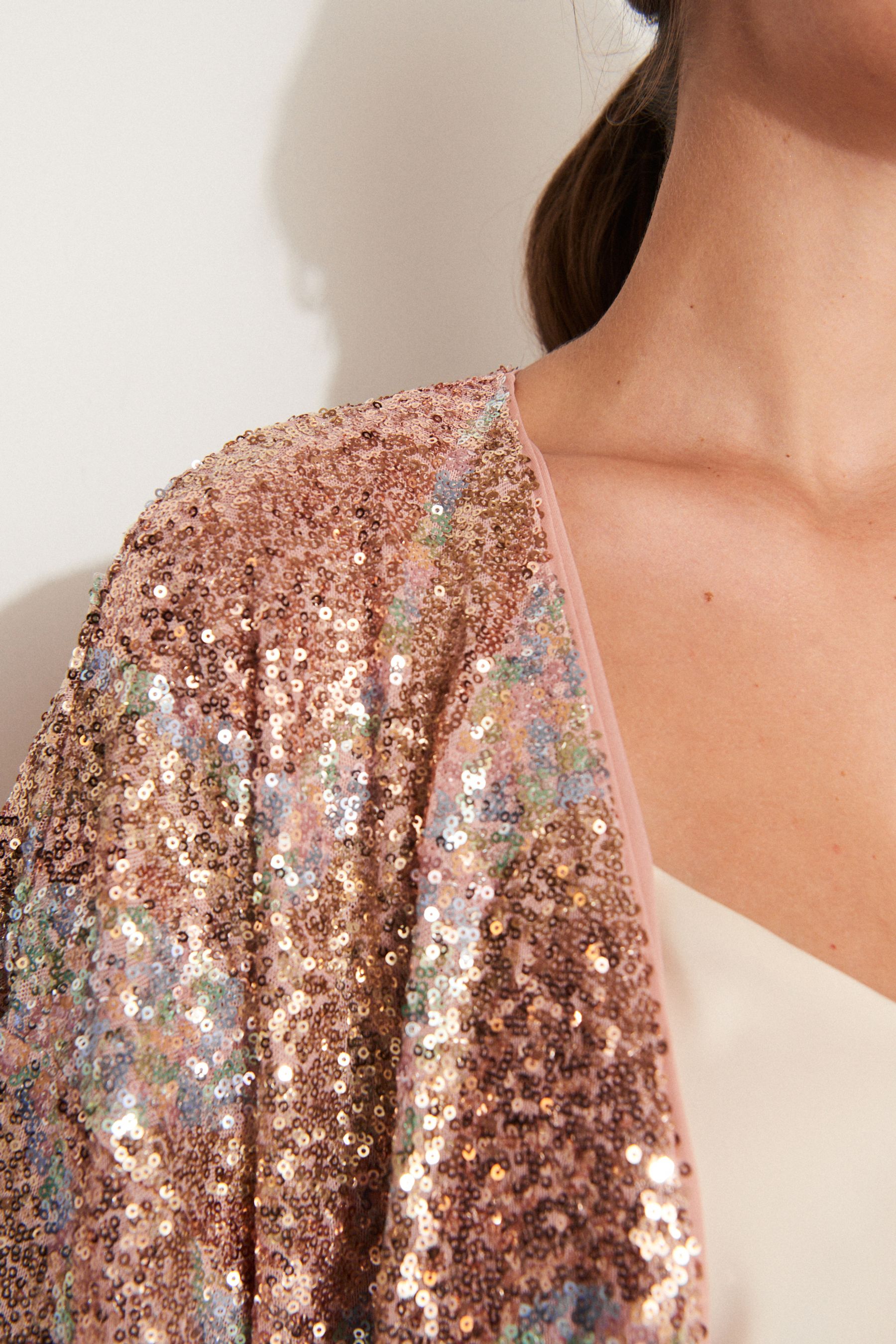 Buy Rose Gold Iridescent Sequin Sparkle Kimono from Next Luxembourg