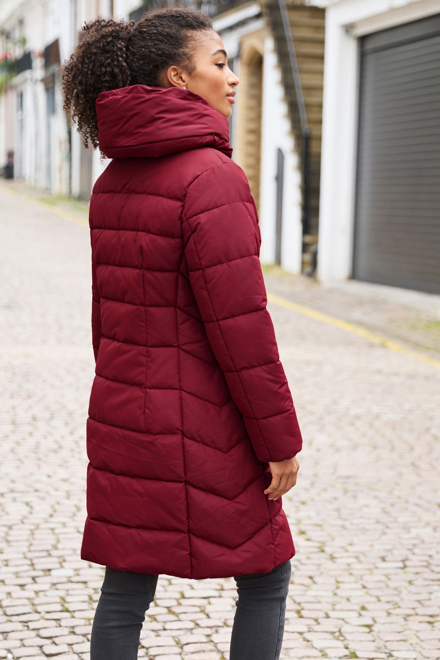 Buy Deep Red Shower Resistant Padded Coat from Next Luxembourg