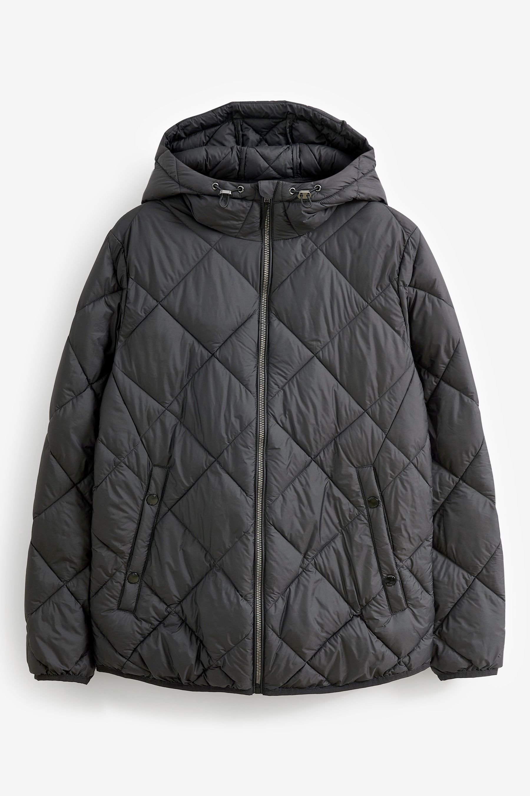 Black quilted jacket store