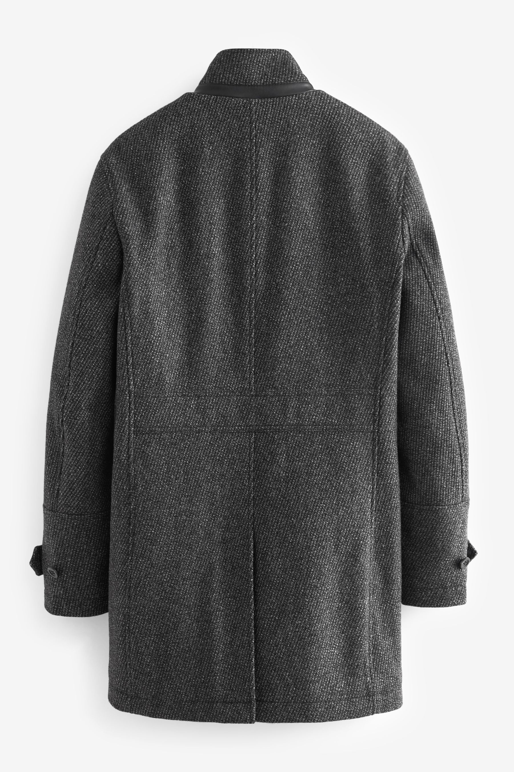 Buy Charcoal Grey Wool Blend Four Pocket Funnel Neck Coat from Next Luxembourg