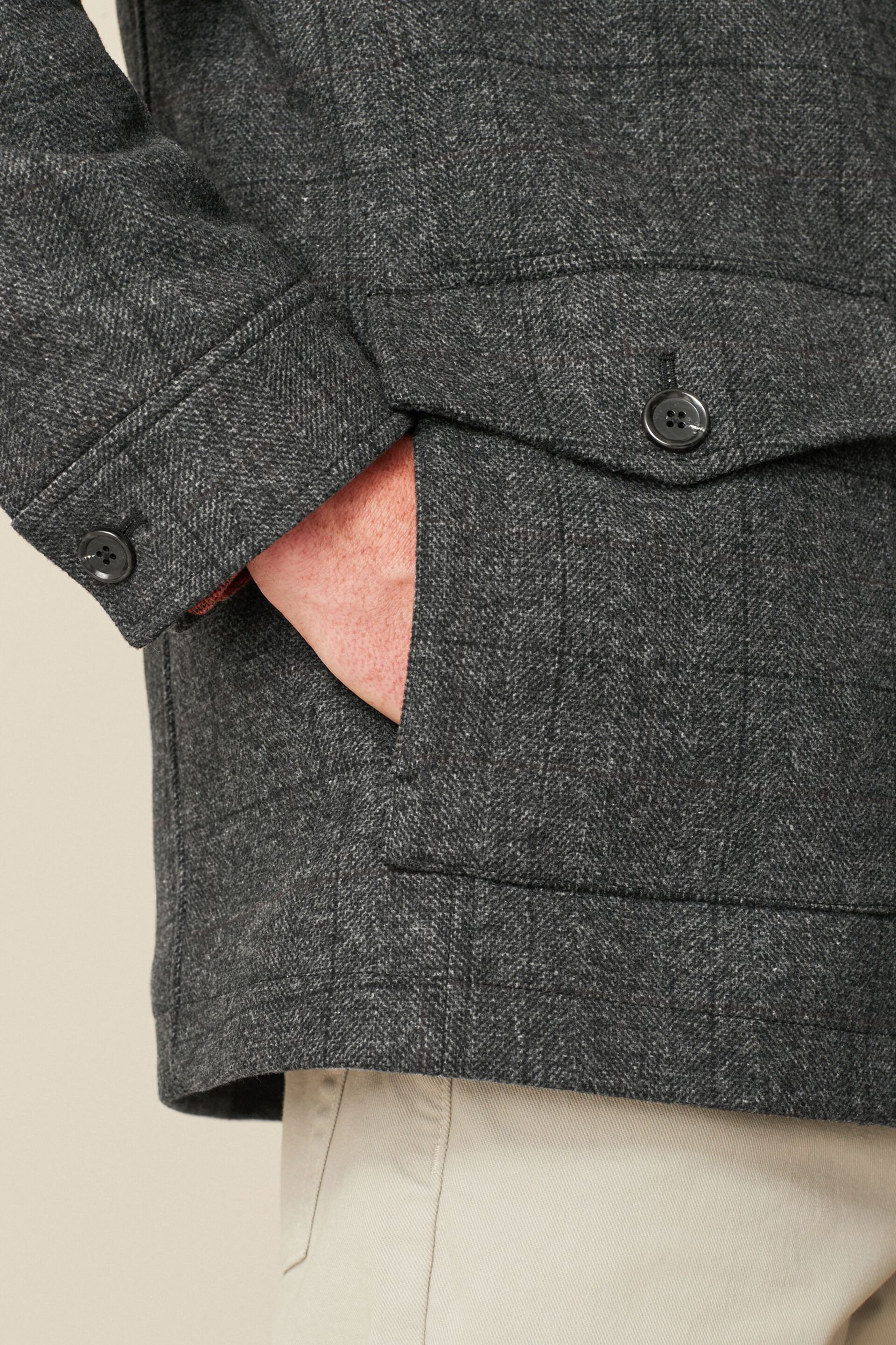 Grey Check Three Pocket Coat - Image 5 of 10