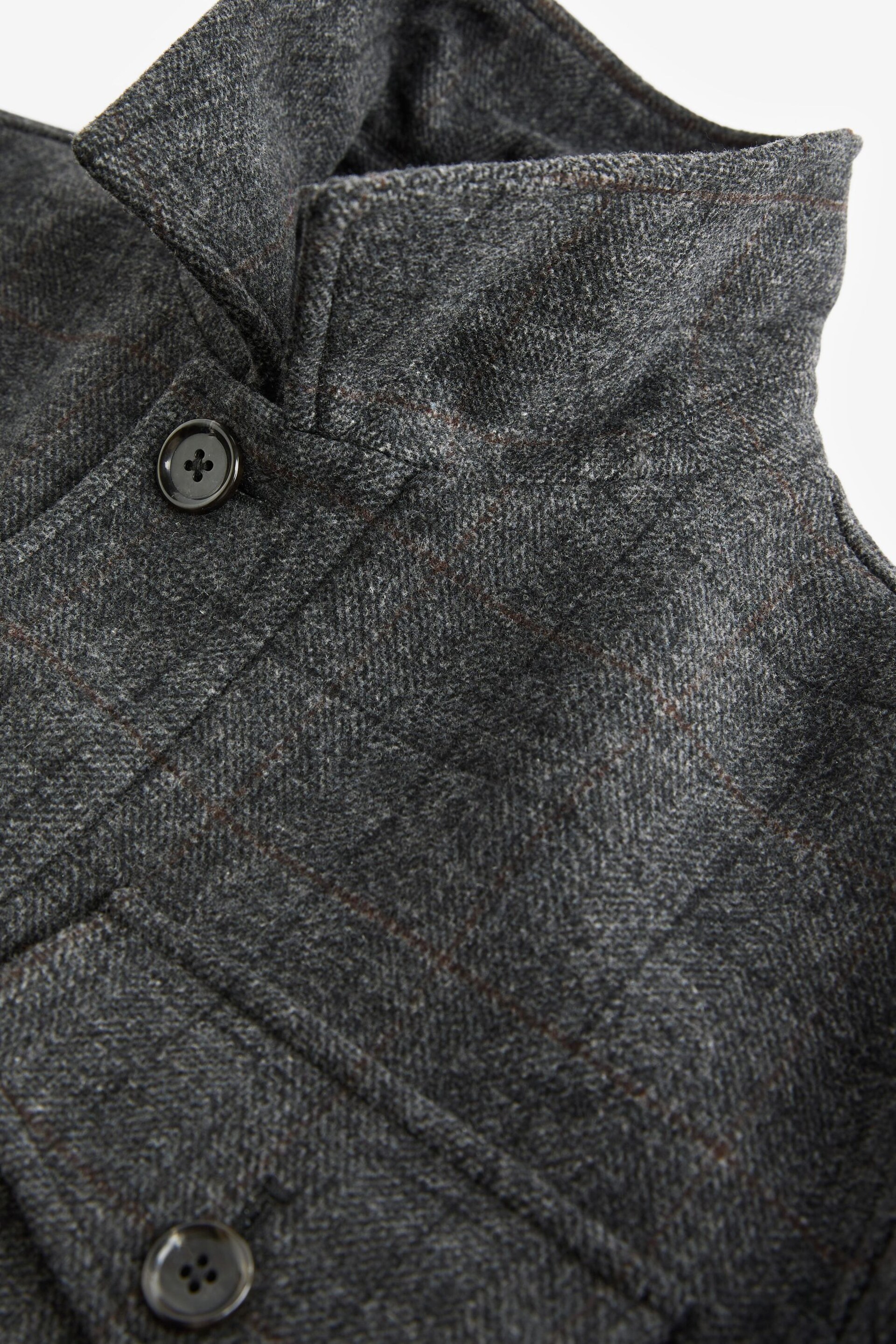 Grey Check Three Pocket Coat - Image 8 of 10