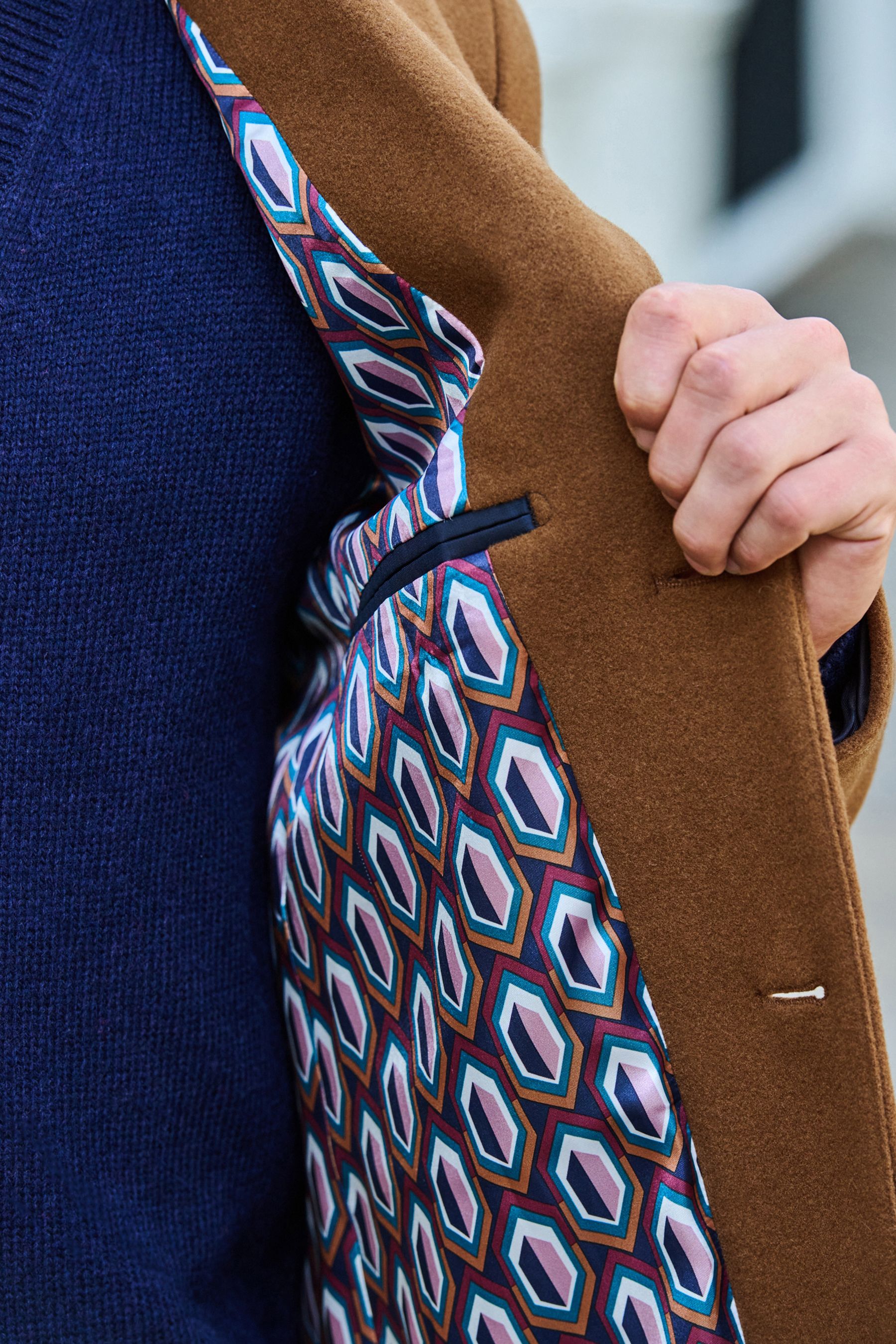 Buy Toffee Brown Epsom Overcoat from Next Luxembourg