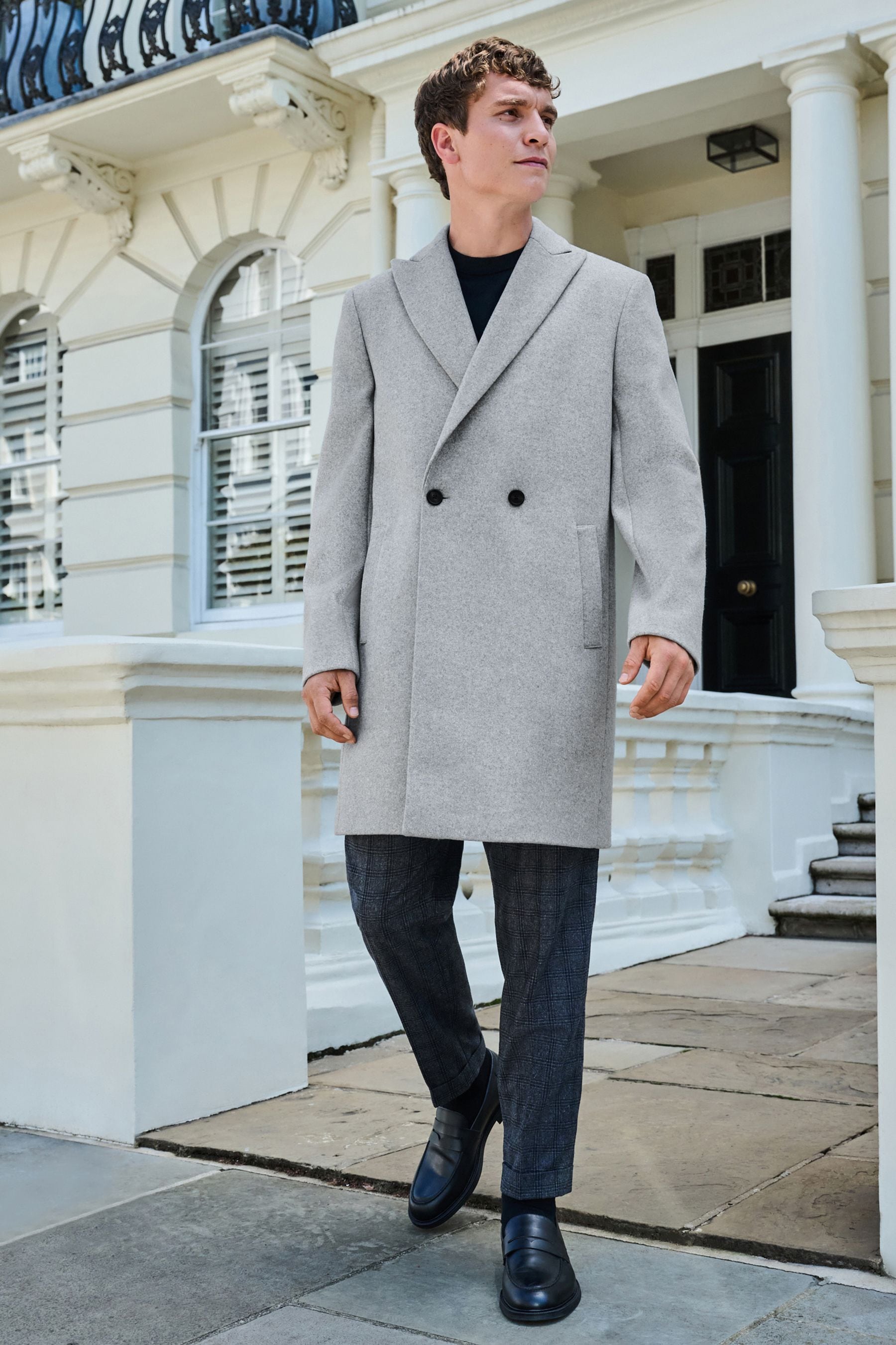 Grey epsom coat sales