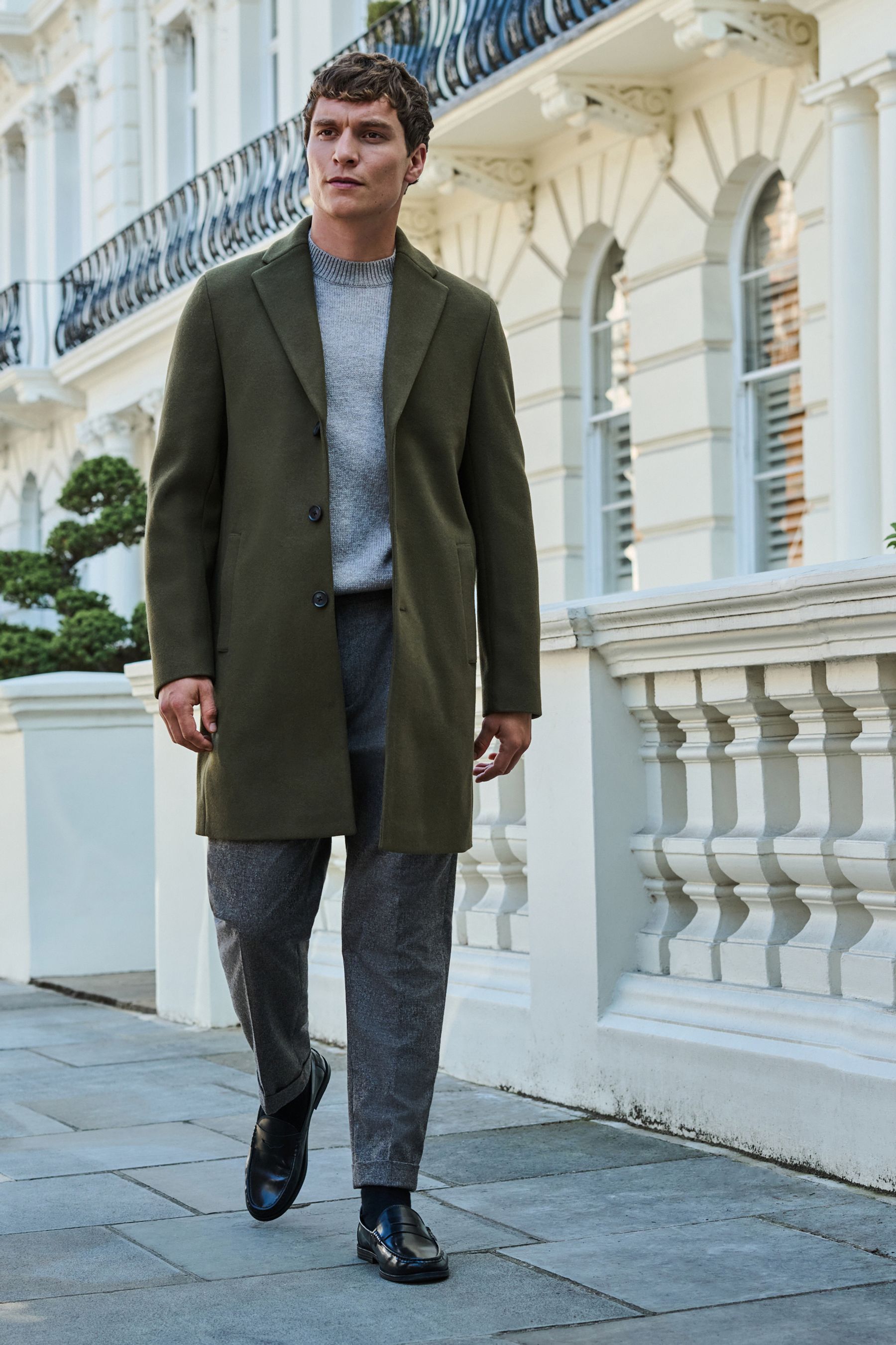Buy Olive Green Epsom Coat from Next Netherlands