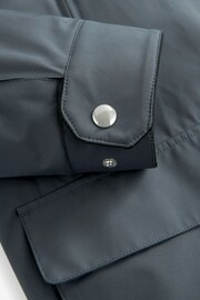 Grey Shower Resistant Four Pocket Funnel Neck Coat - Image 11 of 15