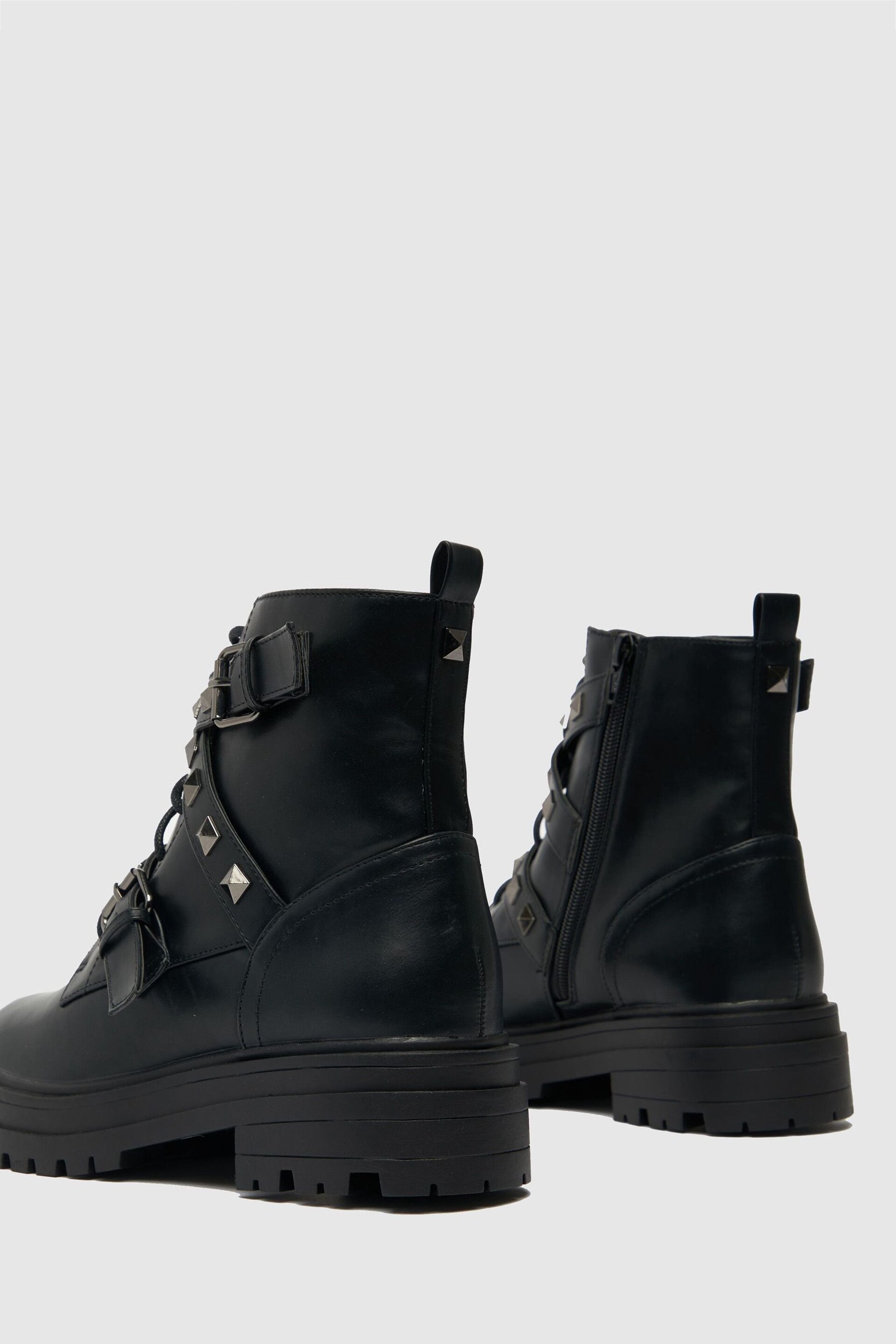 Schuh Arabella Black Hardware Lace-Up Boots - Image 4 of 4