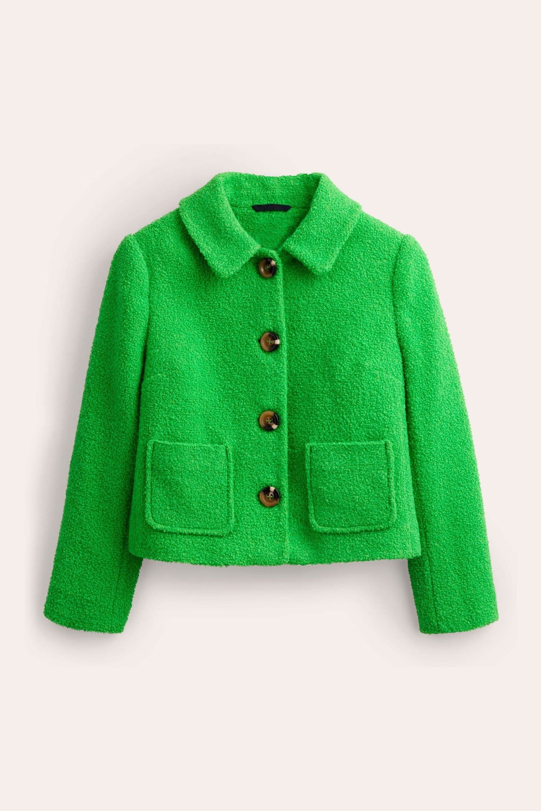 Buy Boden Green Textured Cropped Wool Jacket from Next Luxembourg