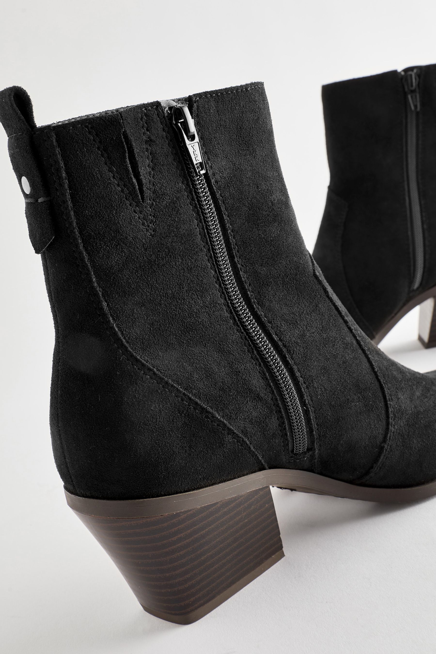 Black Regular Wide Fit Forever Comfort Cowboy Western Ankle Boots
