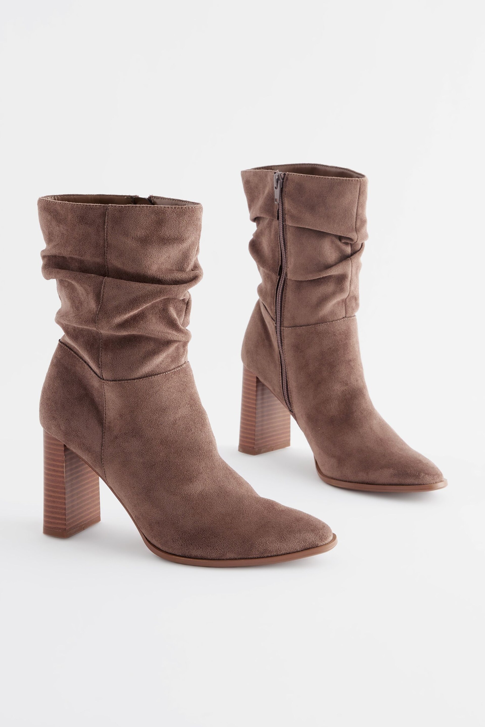 Mink Brown Forever Comfort® Heeled Slouch Midi Boots - Image 4 of 7