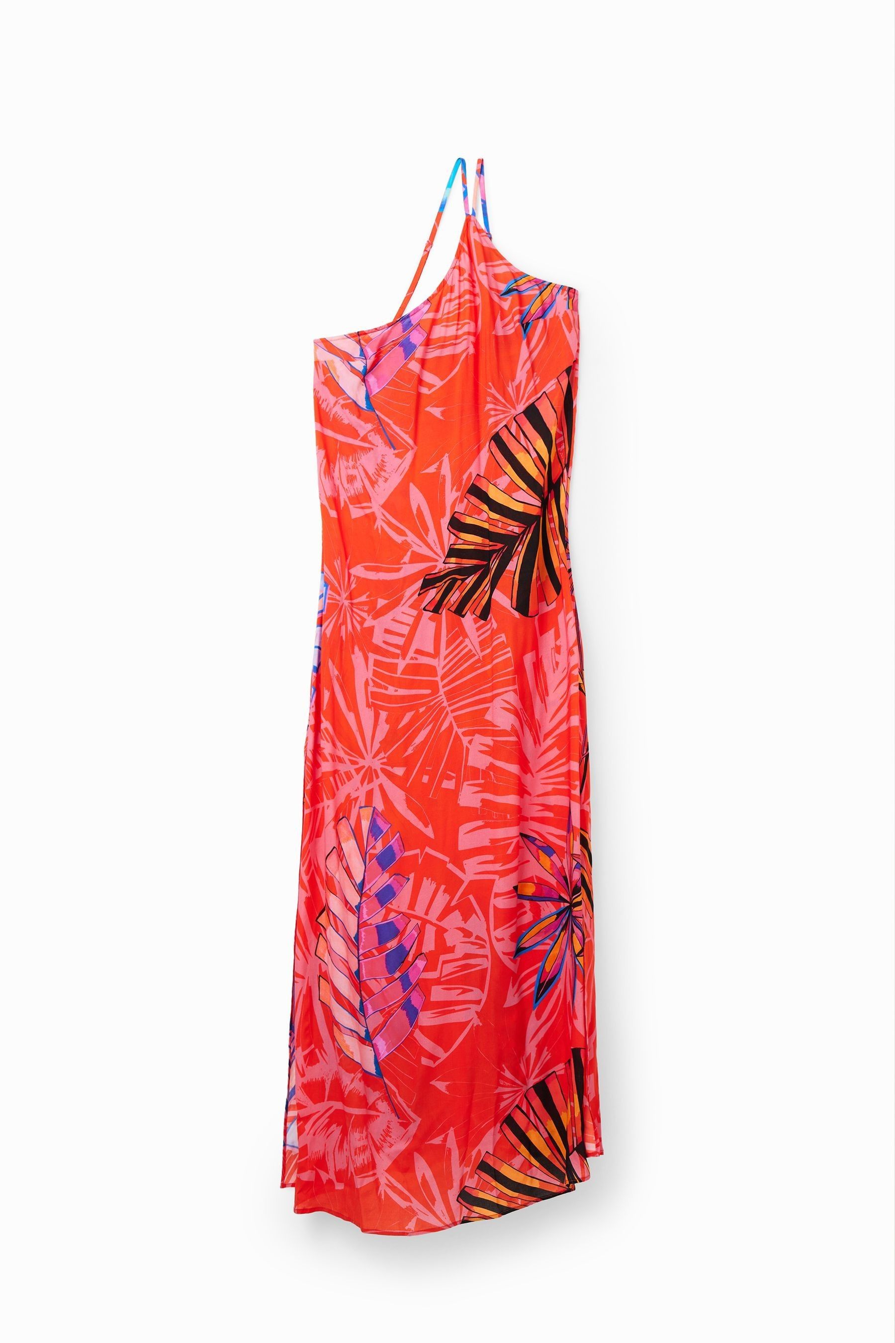 Buy Desigual Red Tropical Print One Shoulder Maxi Dress from Next Luxembourg