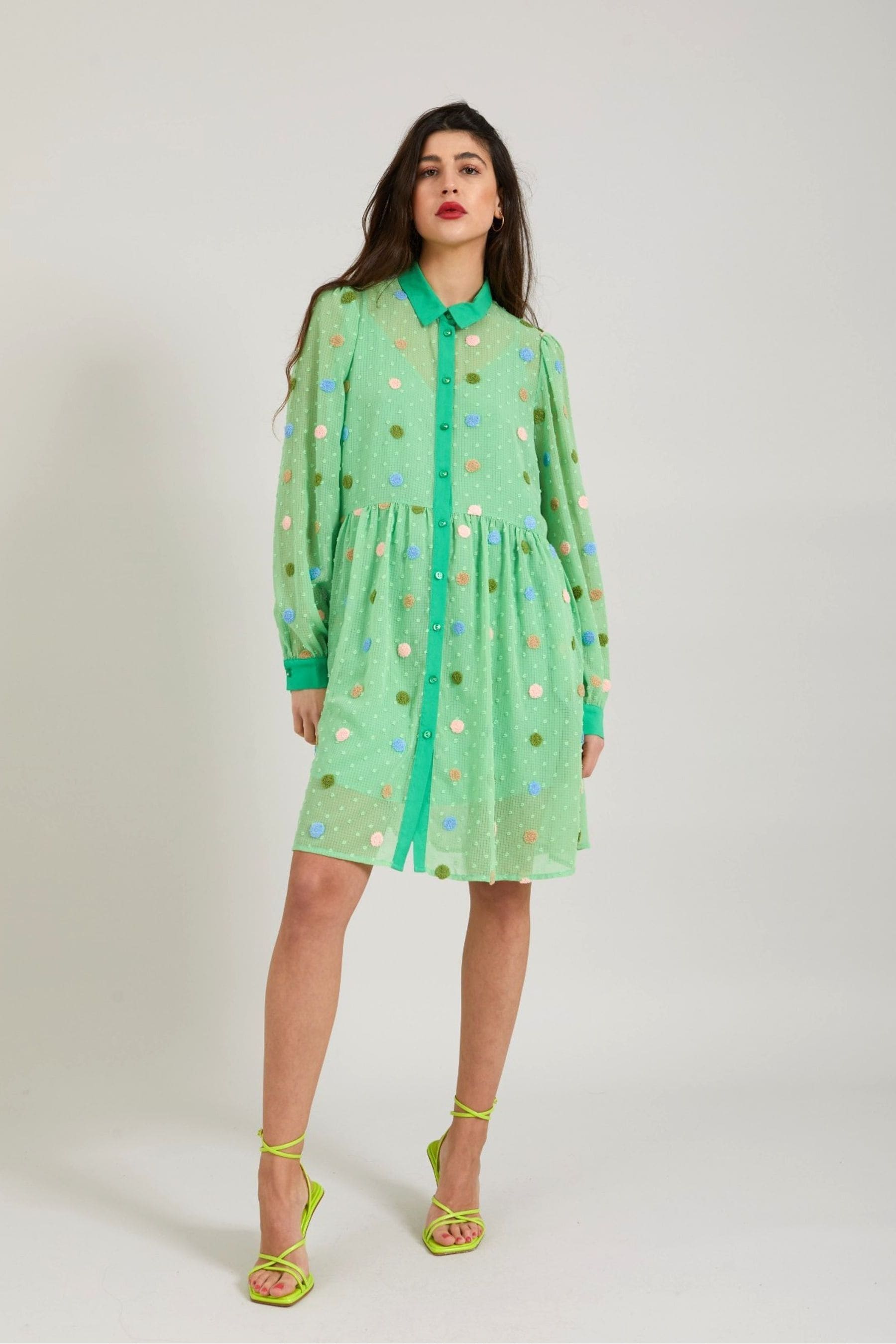 Buy Coster Copenhagen Green Polka Dot Mini Dress from Next Luxembourg