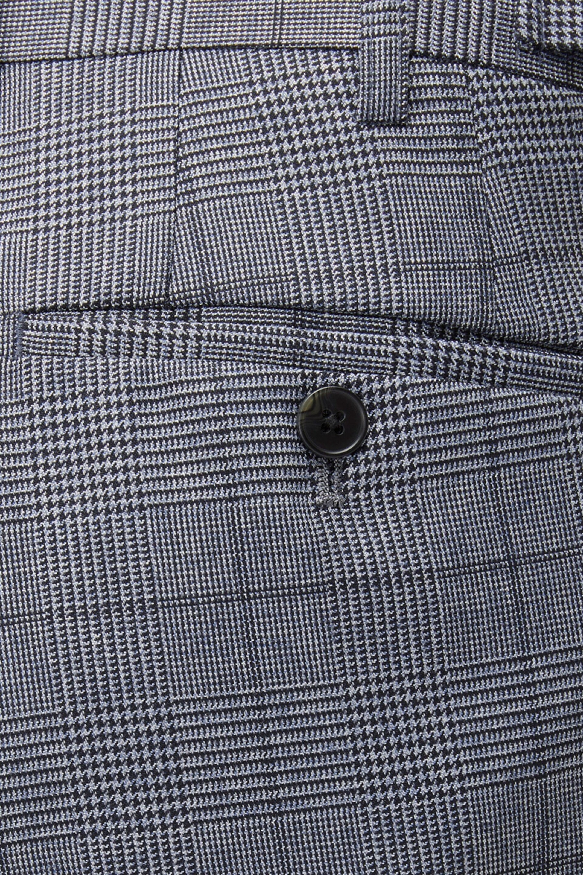 Skopes Reece Blue Check Tailored Fit Suit Trousers - Image 3 of 3