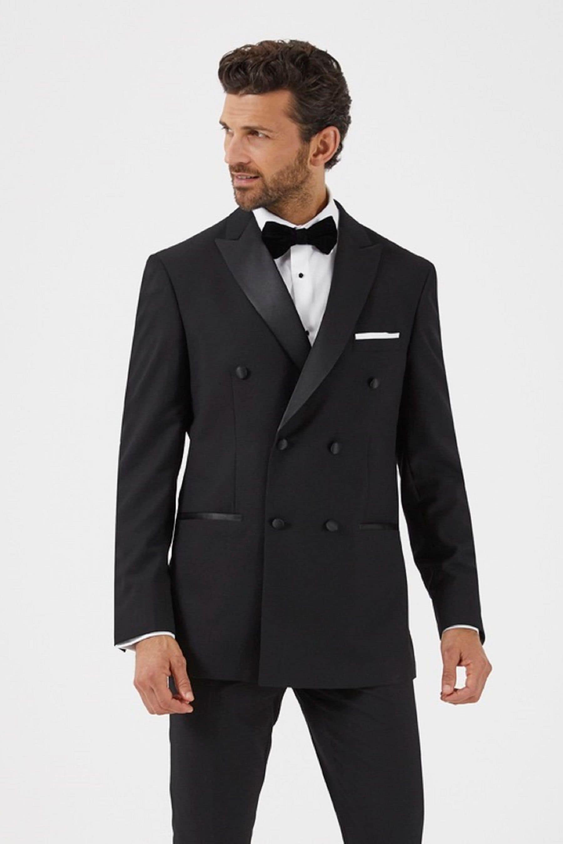 Buy Skopes Black Sinatra Tailored Double Breasted Suit Jacket from Next Luxembourg