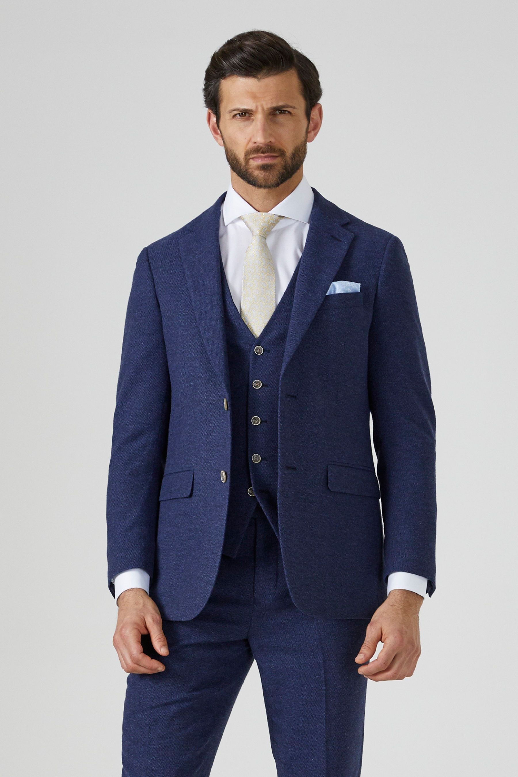 Buy Skopes Navy Blue Jude Tweed Tailored Fit Suit Jacket from Next Denmark