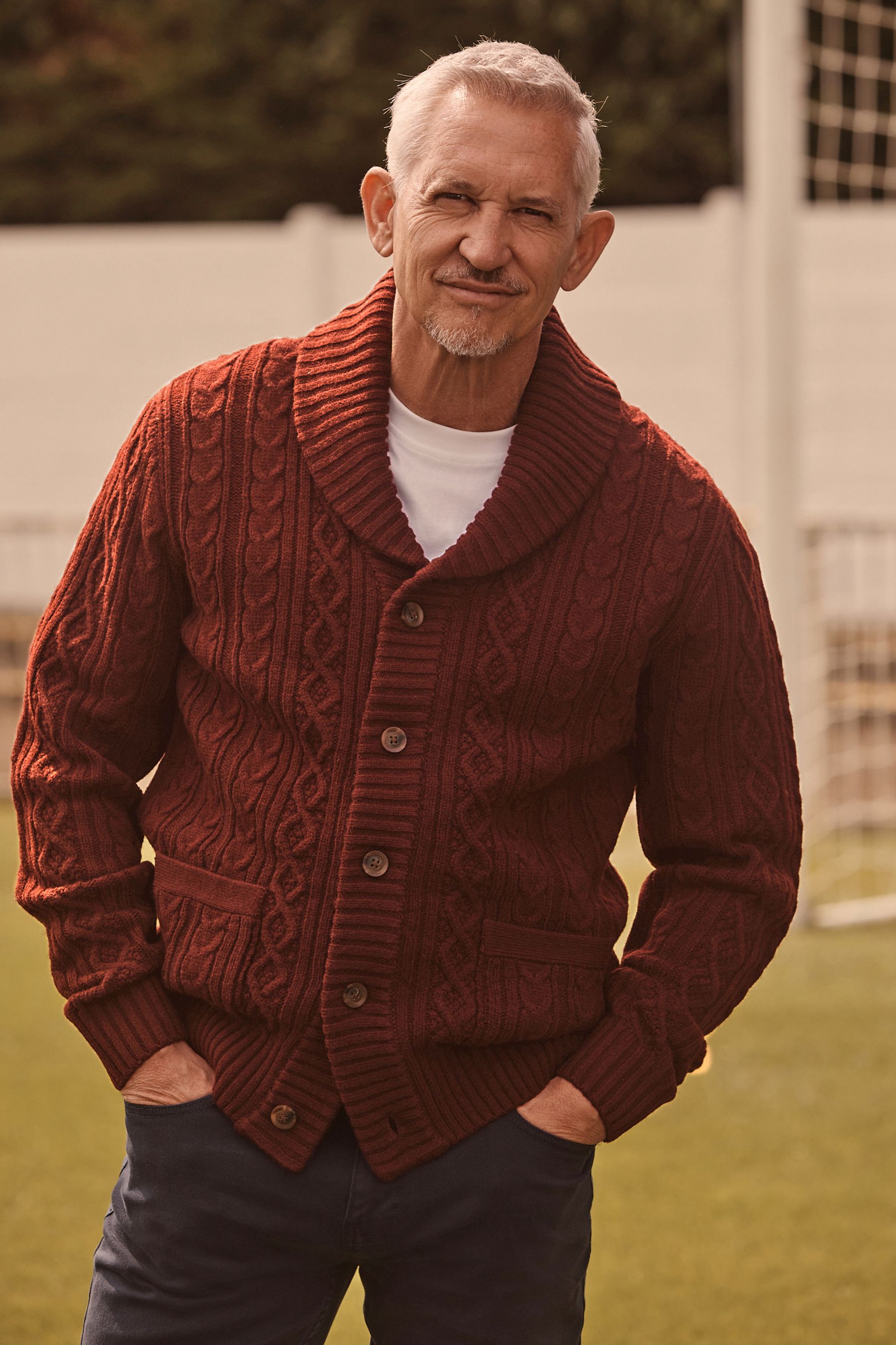 Buy Brick Red Regular Shawl Cable Knitted Cardigan from Next Austria