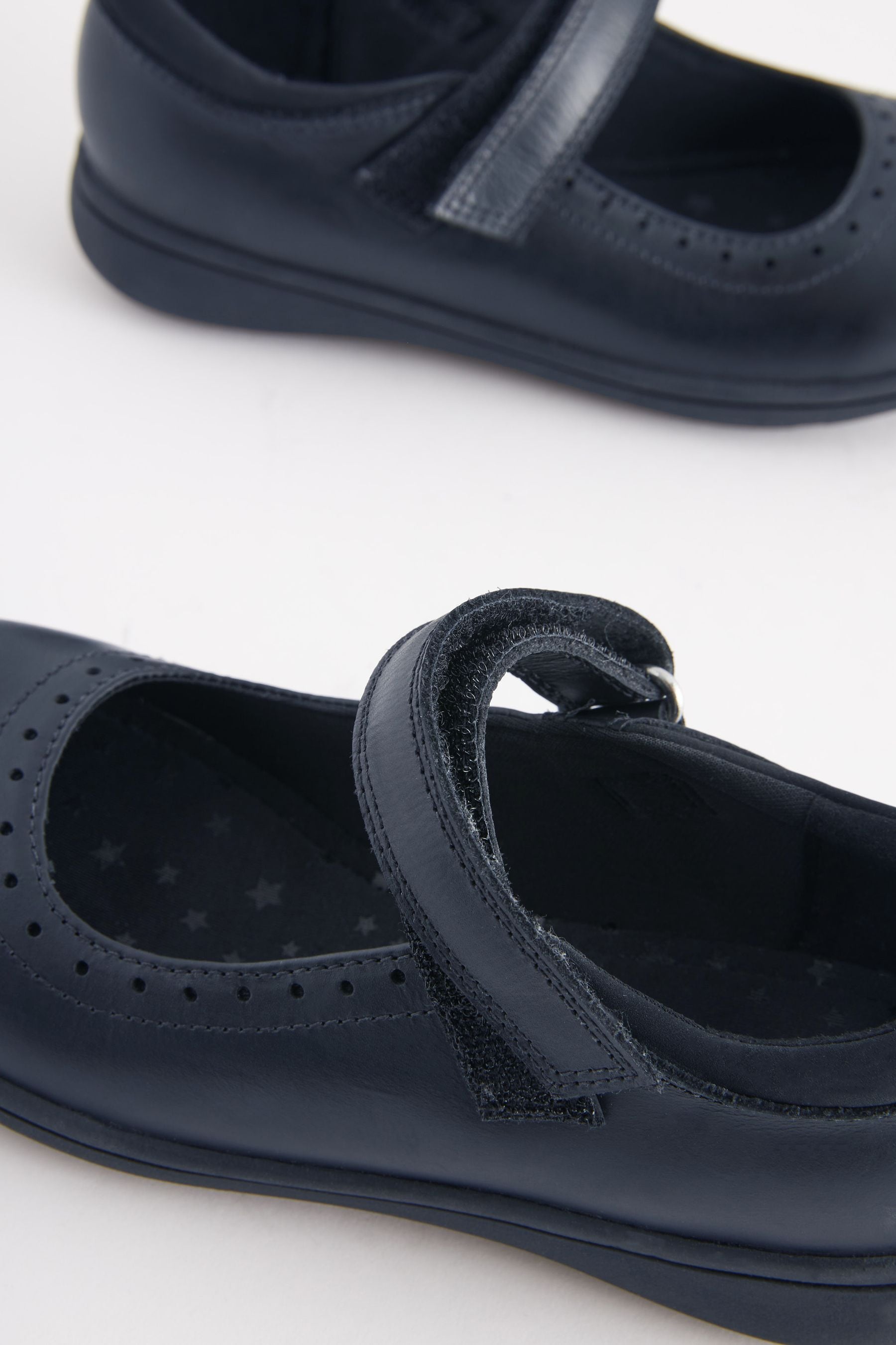 Buy Navy Blue Standard Fit F School Leather Brogue Detail Mary Jane Shoes from Next Malta
