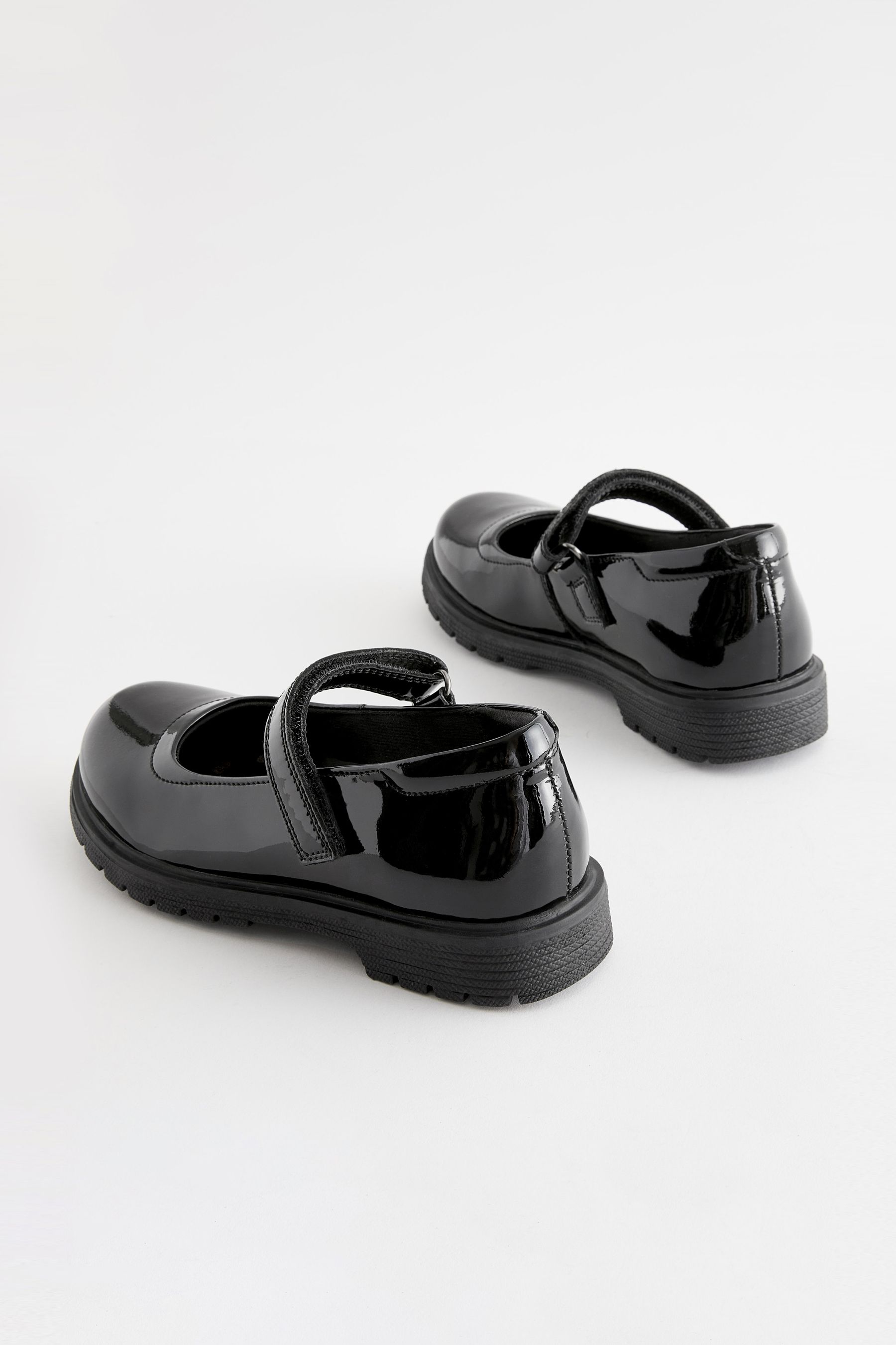 Black patent wide fit shoes clearance
