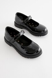 Black Patent Standard Fit (F) School Leather Chunky Mary Jane Shoes - Image 1 of 5
