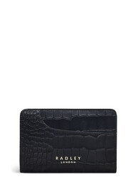 Radley London Medium Black Pockets 2.0 Faux Croc Effect Bifold Purse - 圖片 1/4